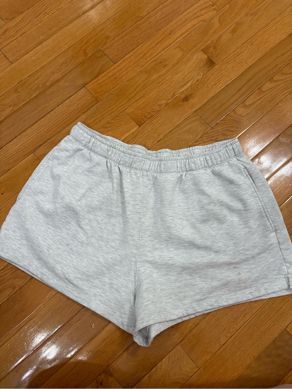Light Gray Women's Elastic Waist Lounge Shorts
